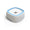 Small white electronic device with a blue border on a white background