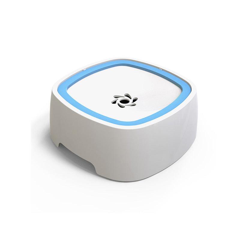 Small white electronic device with a blue border on a white background