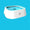 Pet water fountain with blue water bowl on a solid blue background