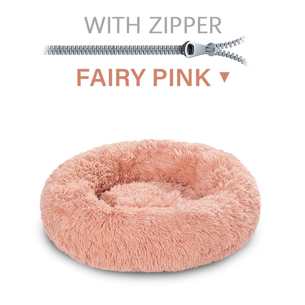 SnugglePaws Plush Donut Pet Bed for Dogs & Cats