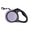 Retractable dog leash with gray reel and black handle on a white background