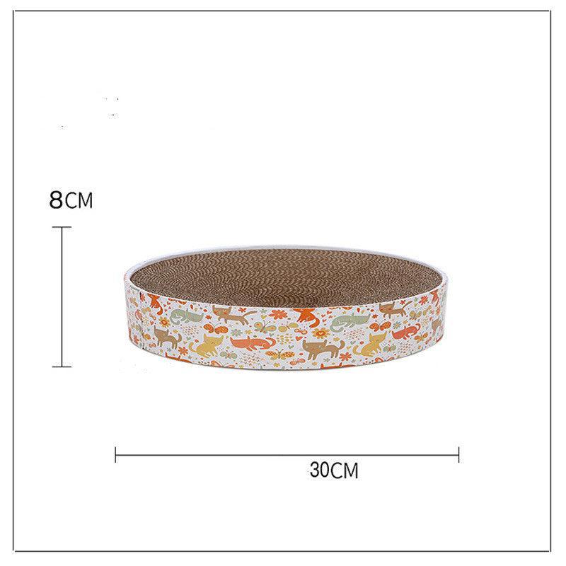 Cat scratcher with dimensions on a white background