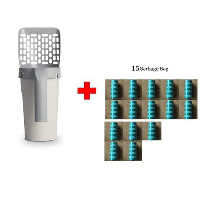 Pet waste bag dispenser with 15 garbage bags on a white background