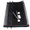 Black apron with snowman design and two silver straws on a white background