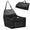 Black car seat cover with storage compartment on a white background