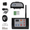 Electronic device with various components on a white background